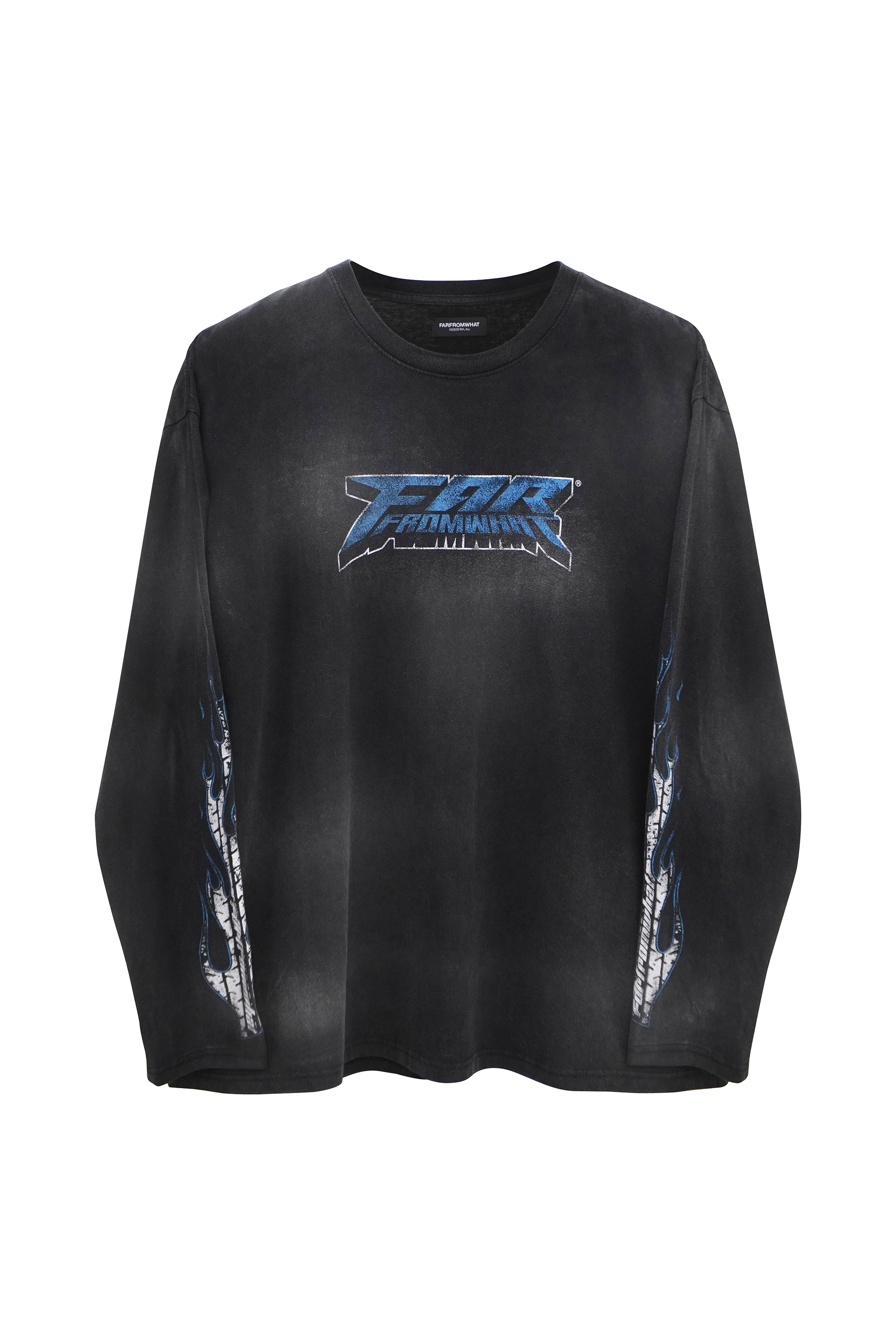 FAR WASHED FLAME LONG SLEEVES_BLACK