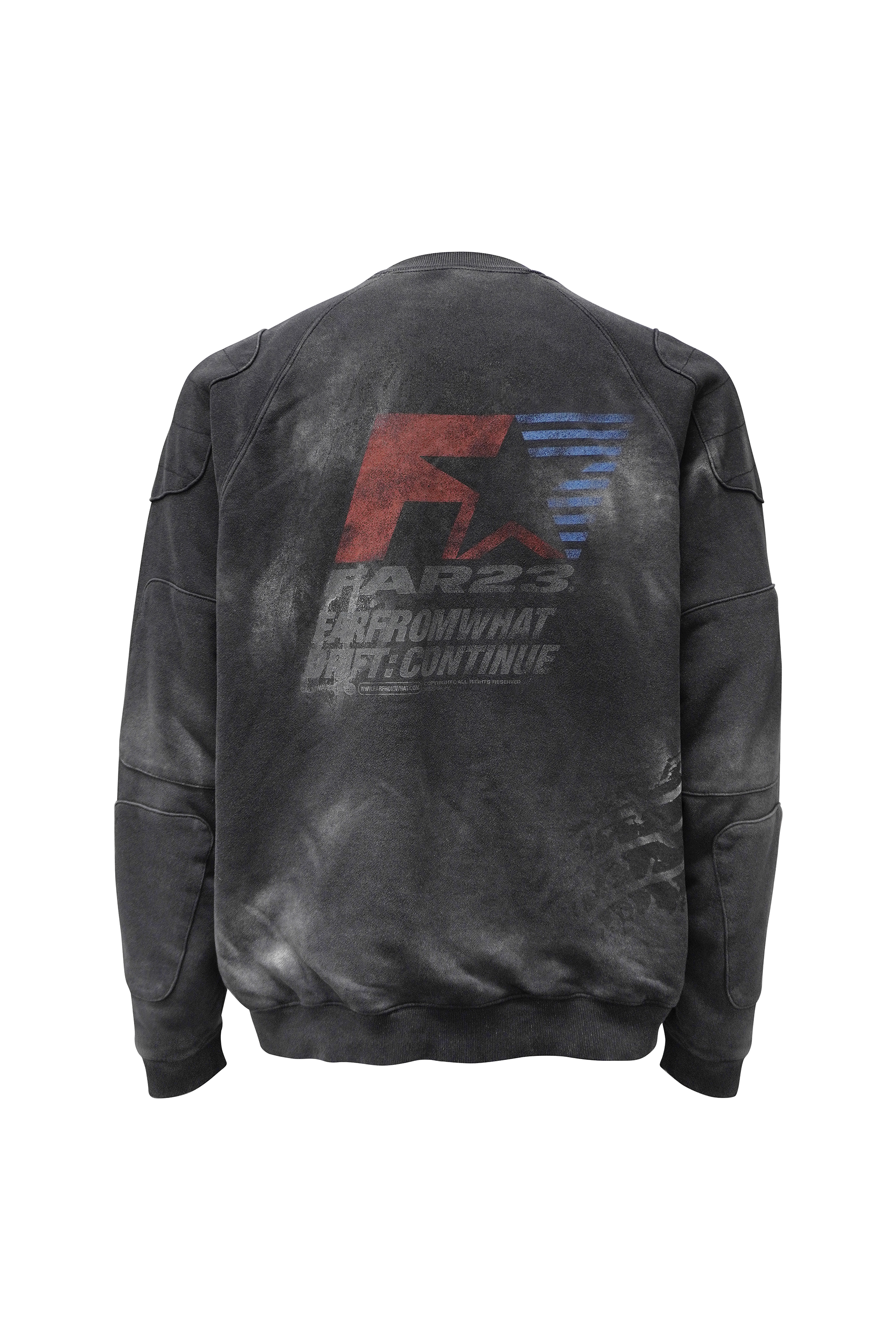 FAR WASHED DOUBLE LAYER PATCHED SWEATSHIRTS
